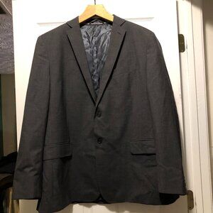 LANDS'END MEN'S CHARCOAL 100%WOOL DOUBLE VENTED SPORT COAT BLAZER JACKET 46R